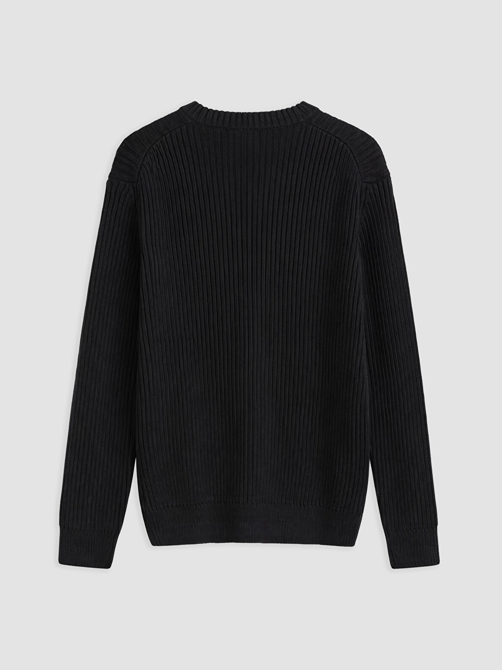 Pull En Maille Côtelée À Col Rond Pour Homme-4