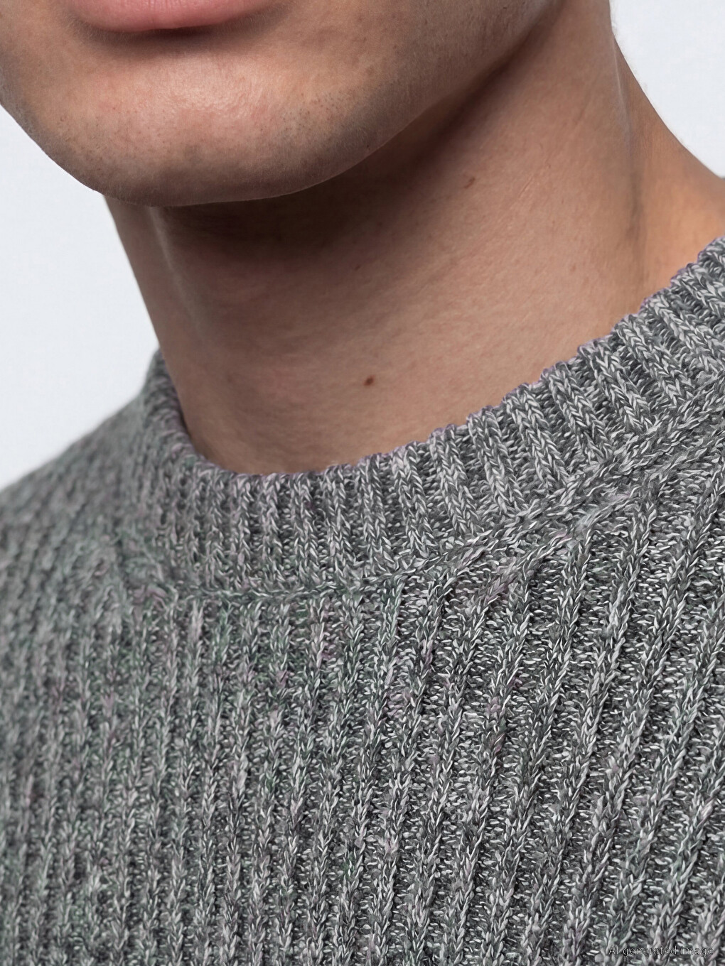 Crew Neck Ribbed Men's Knitwear Sweater-2