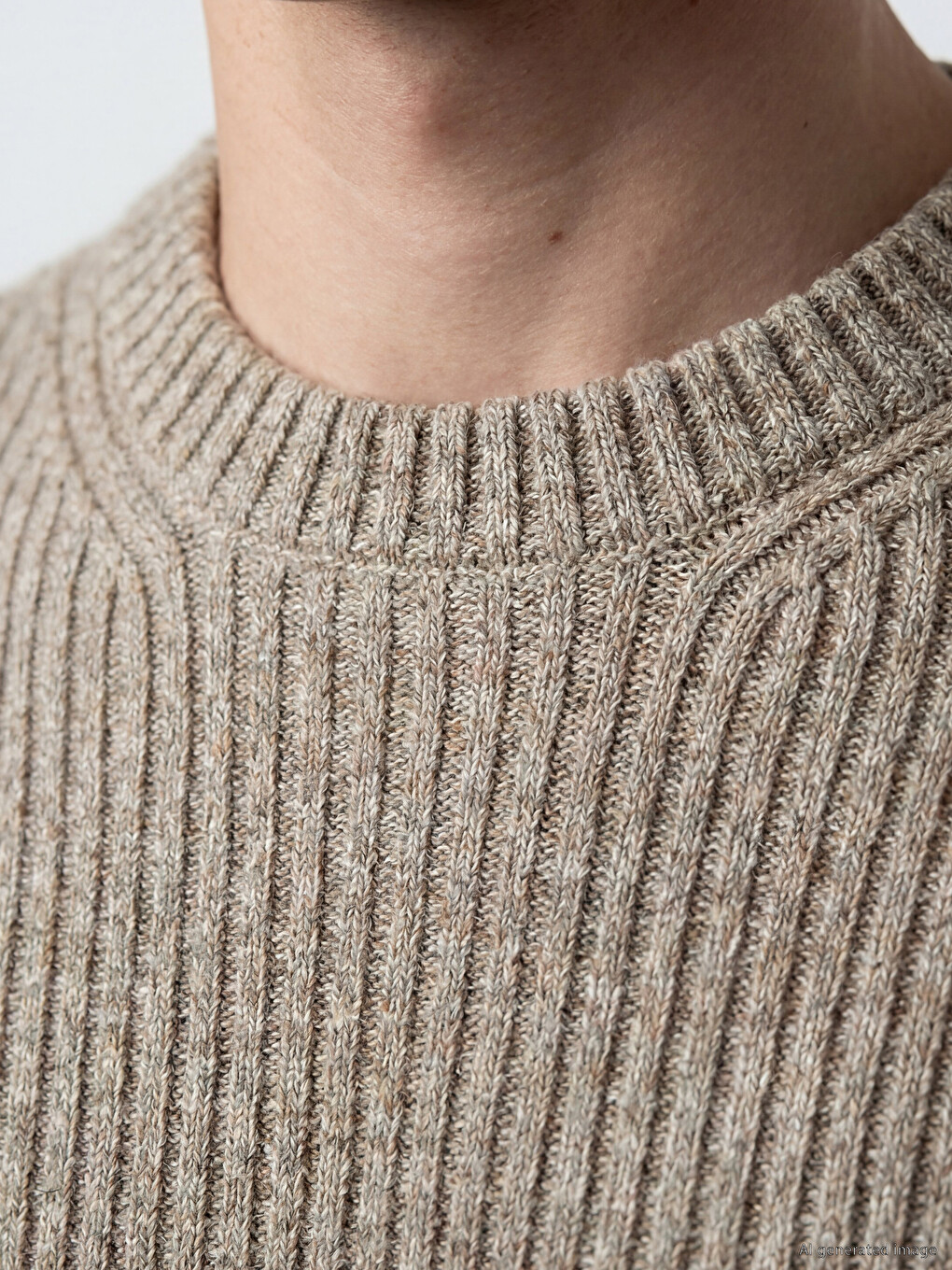 Crew Neck Ribbed Men's Knitwear Sweater-2