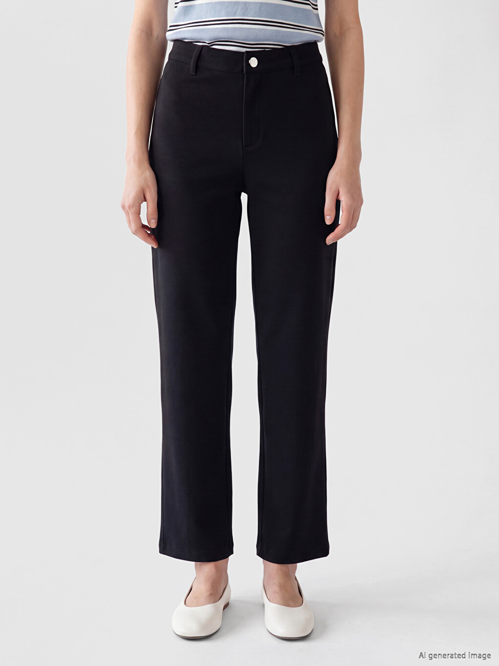 Slim Fit Pantalone Širokih Nogavica Za Žene-1