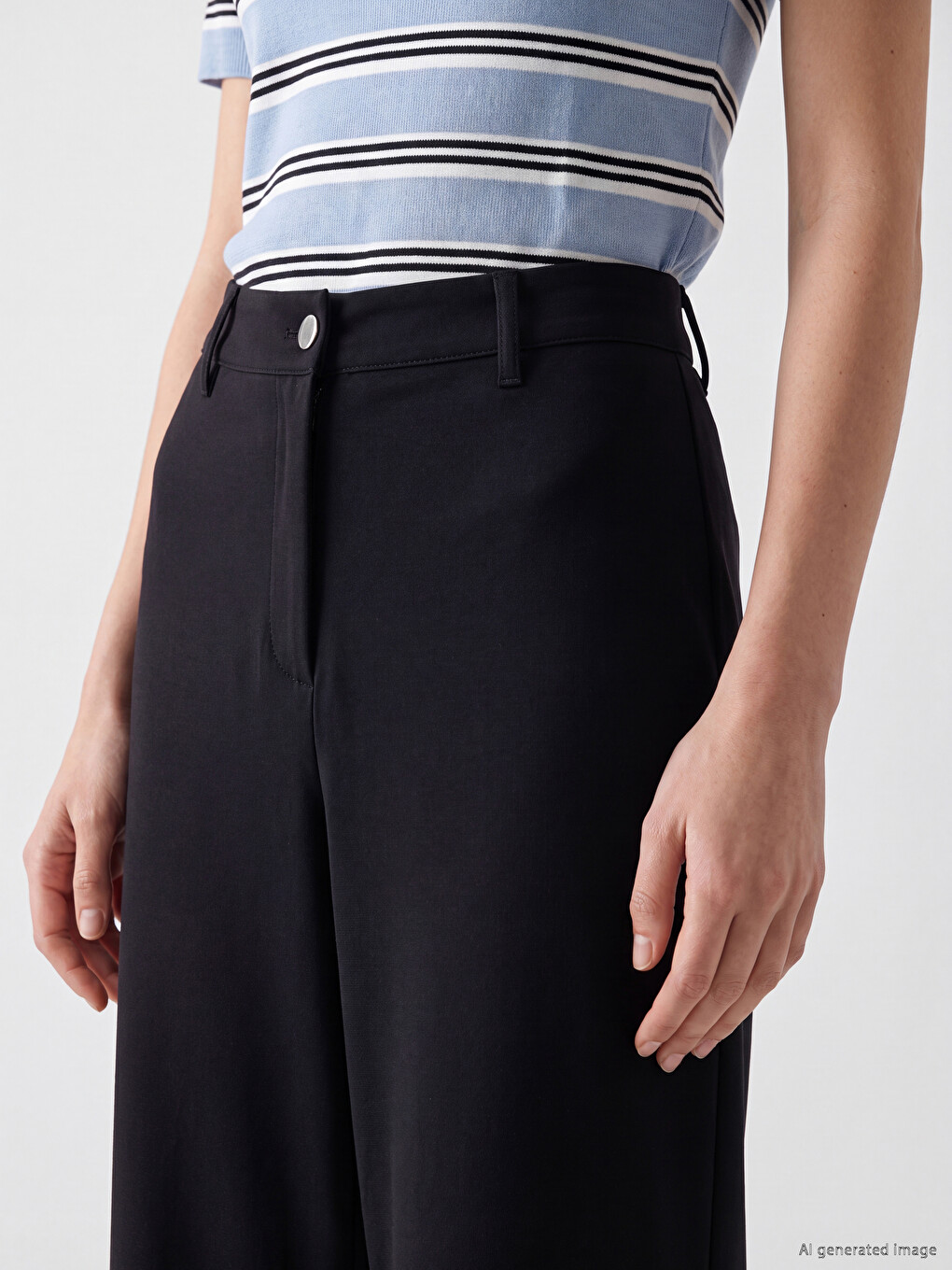 Slim Fit Pantalone Širokih Nogavica Za Žene-2