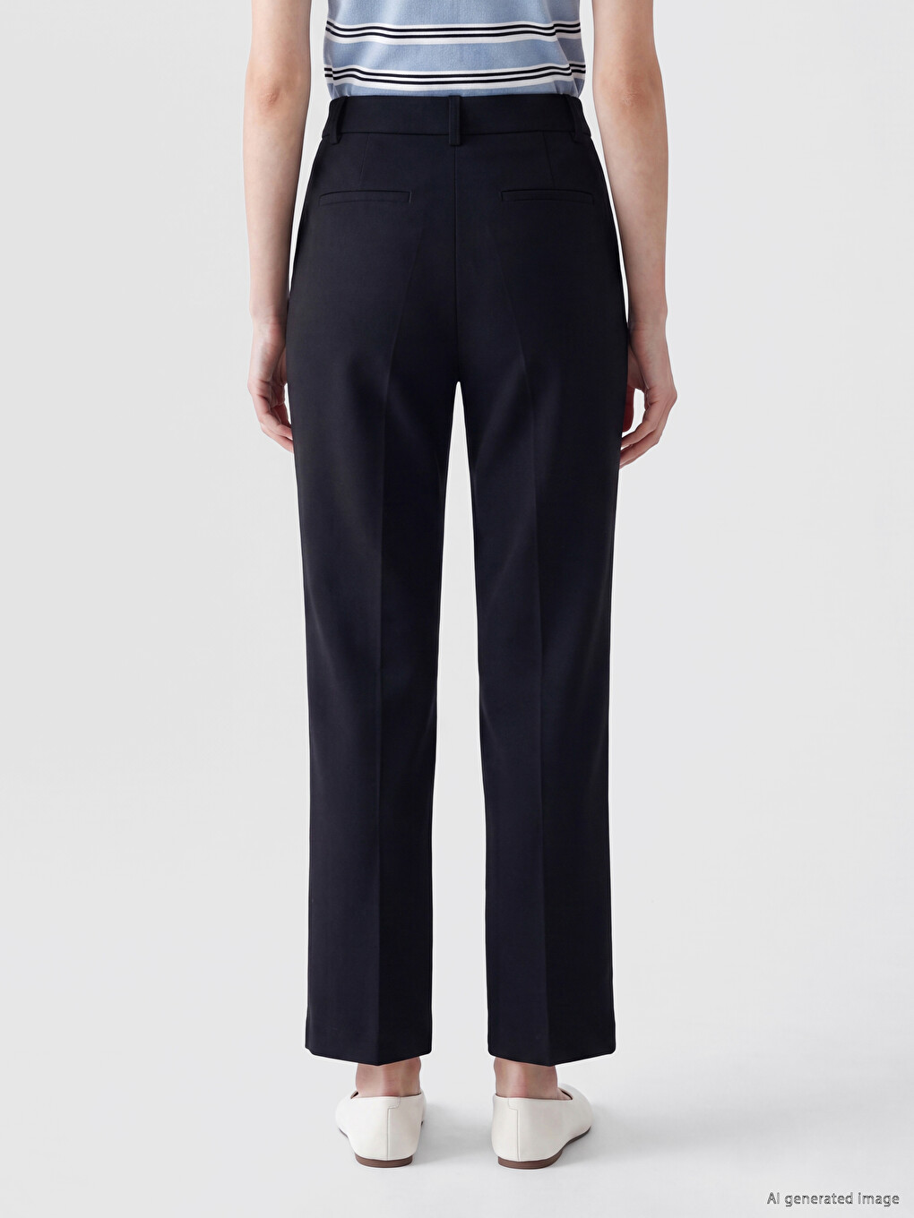 Slim Fit Pantalone Širokih Nogavica Za Žene-3