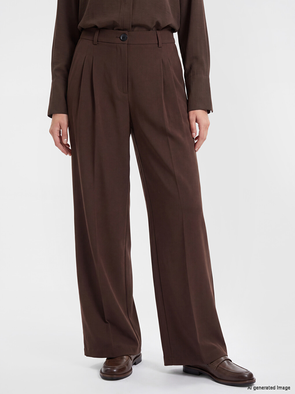 Relax Fit Wide Leg Women's Trousers-1