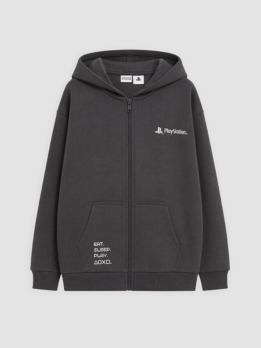 Boy Anthracite Zip-up Sweatshirt