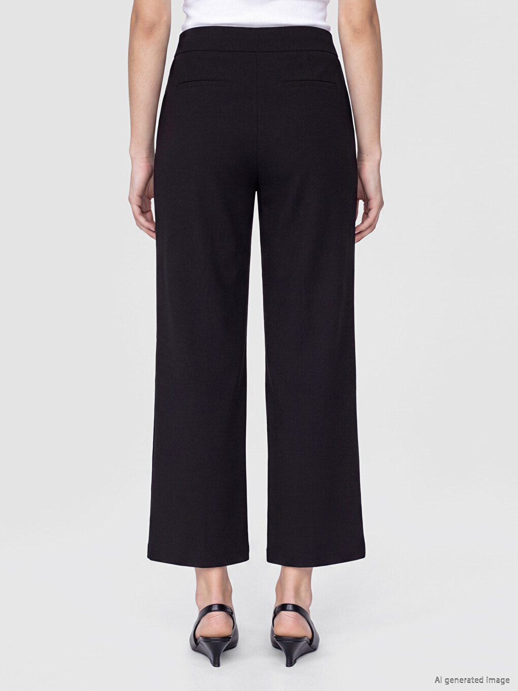 Ženske Pletene Pantalone Sa Elastičnim Strukom Regular Fit-3