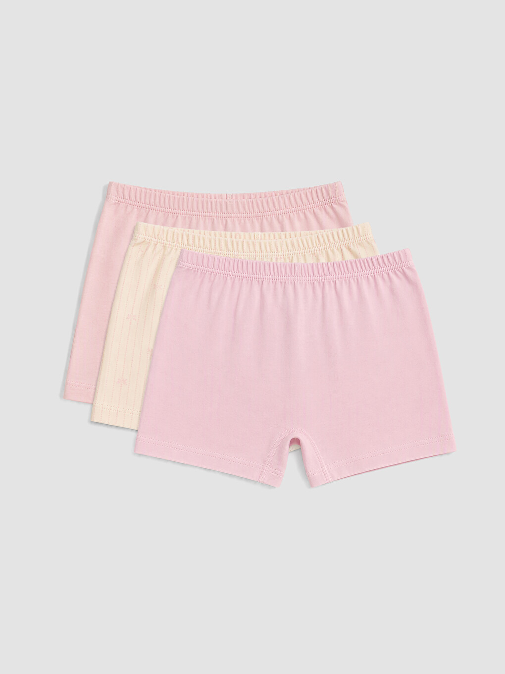 Pembe 3'lü Kız Çocuk Boxer-5