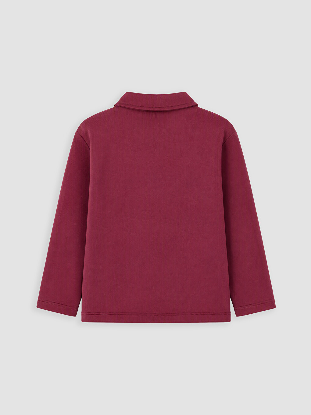 Bordo Polo Yaka Kız Çocuk Sweatshirt-2