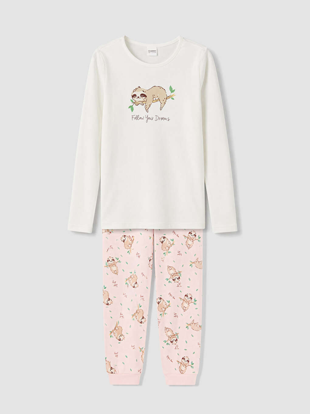 Pembe Baskılı Kız Çocuk Pijama Takımı