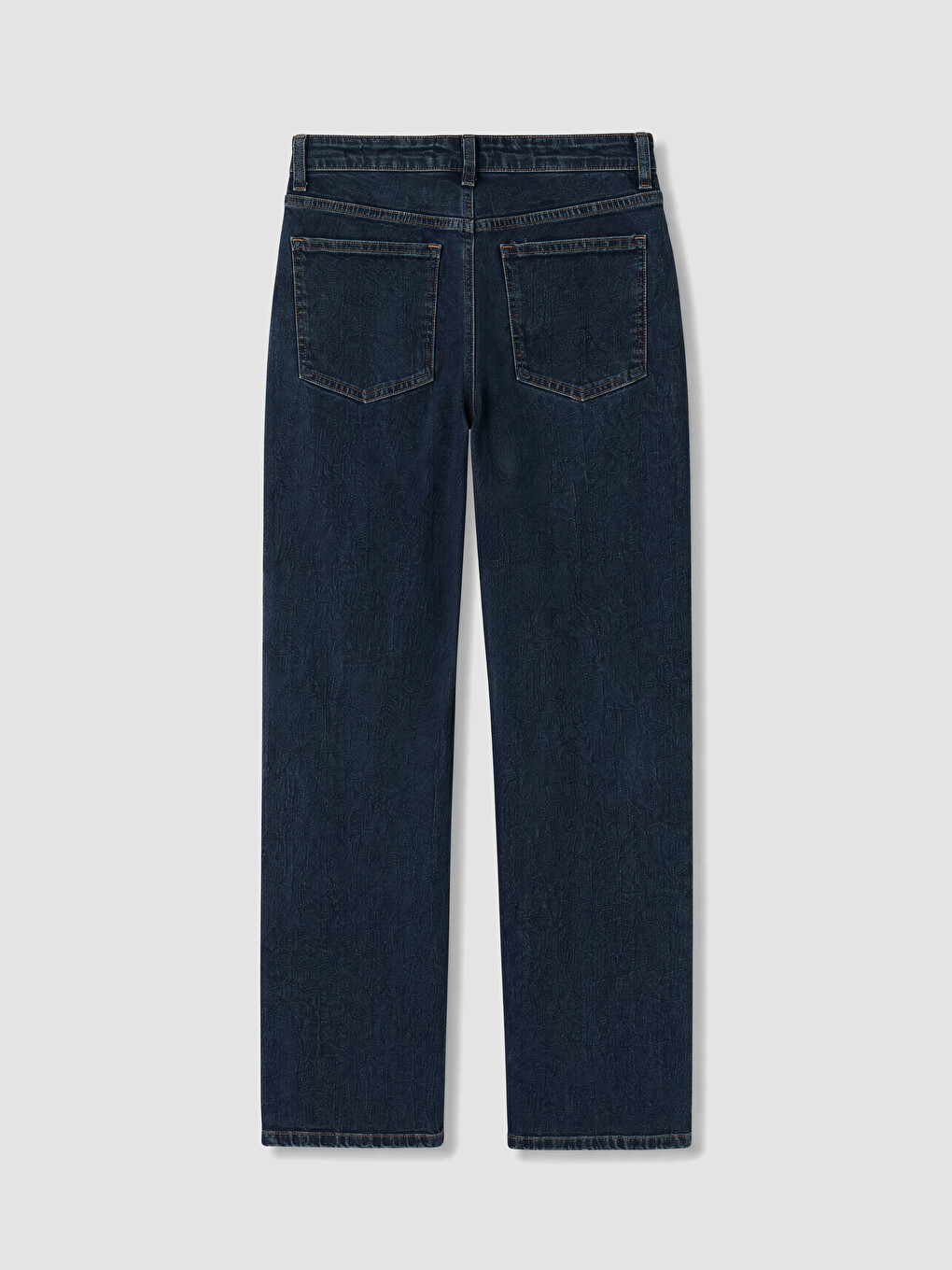 İndigo Yüksek Bel Straight Fit Kadın Jean Pantolon-6