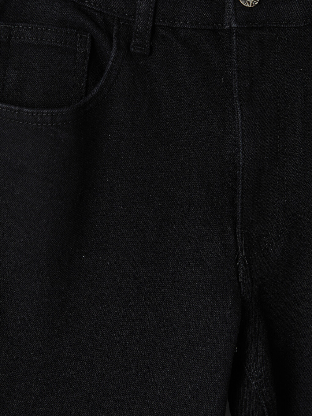 Siyah Straight Fit Kadın Jean Pantolon-1