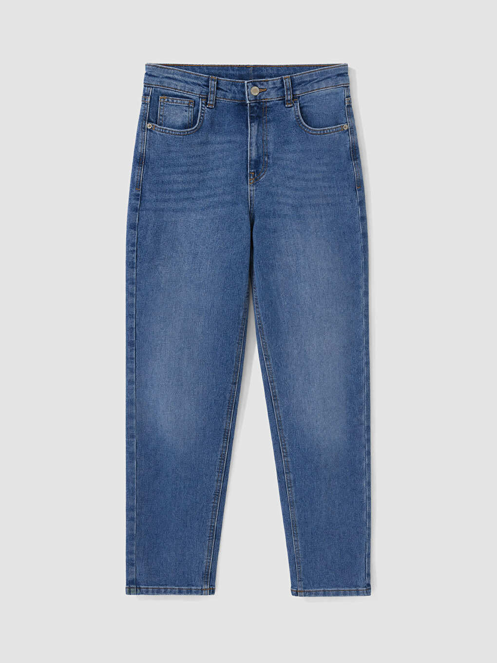 İndigo Mom Fit Kadın Jean Pantolon-4