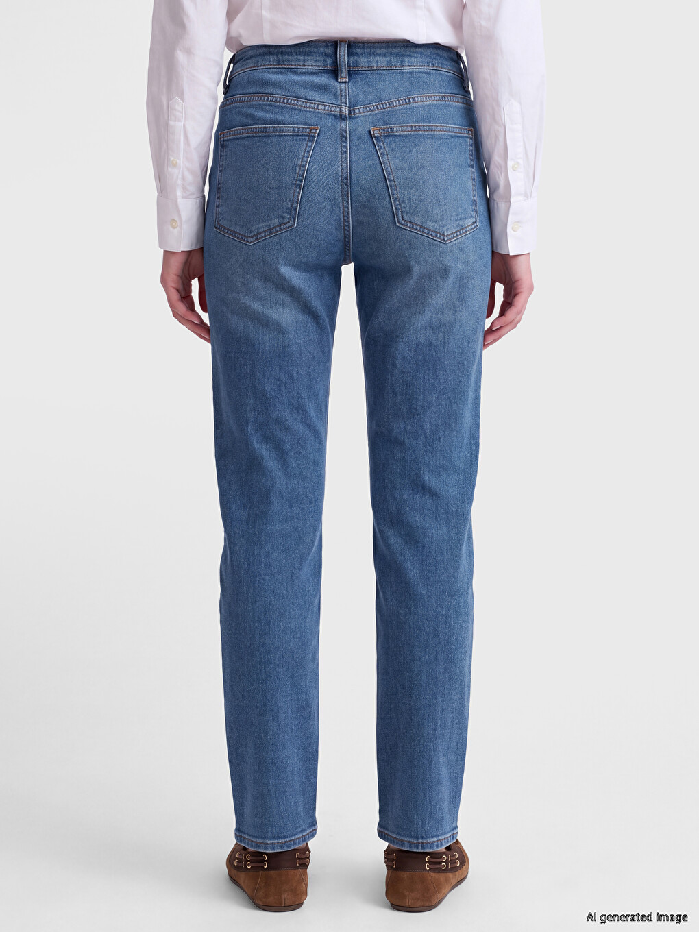 İndigo Mom Fit Kadın Jean Pantolon-3