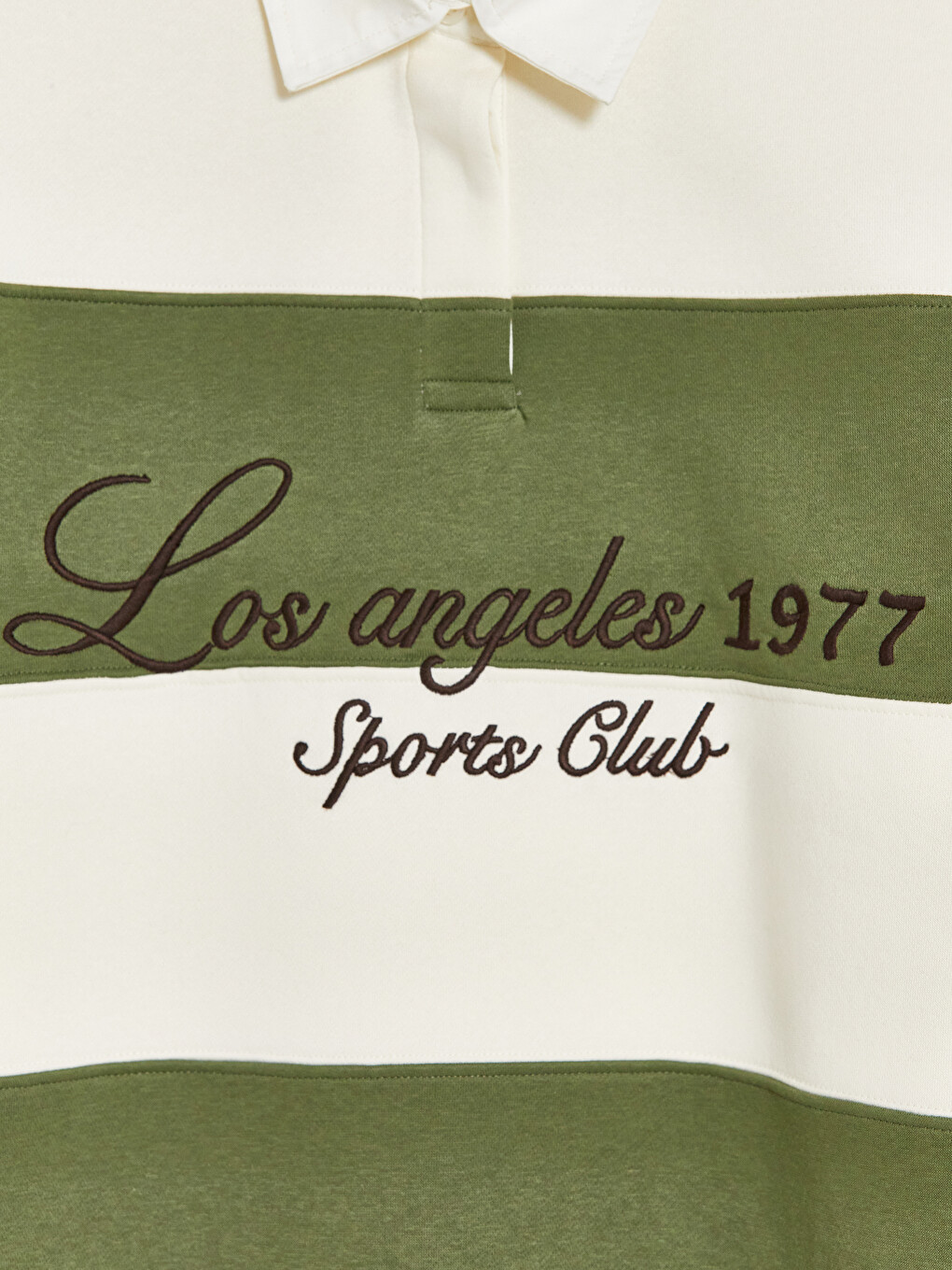 Polo Collar Embroidered Women's Sweatshirt-5