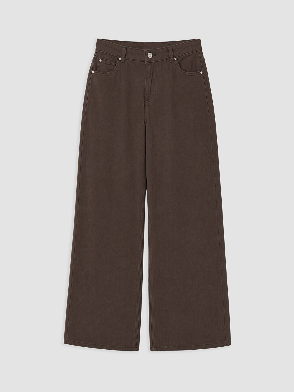 Kahverengi Cepli Wideleg Jean
