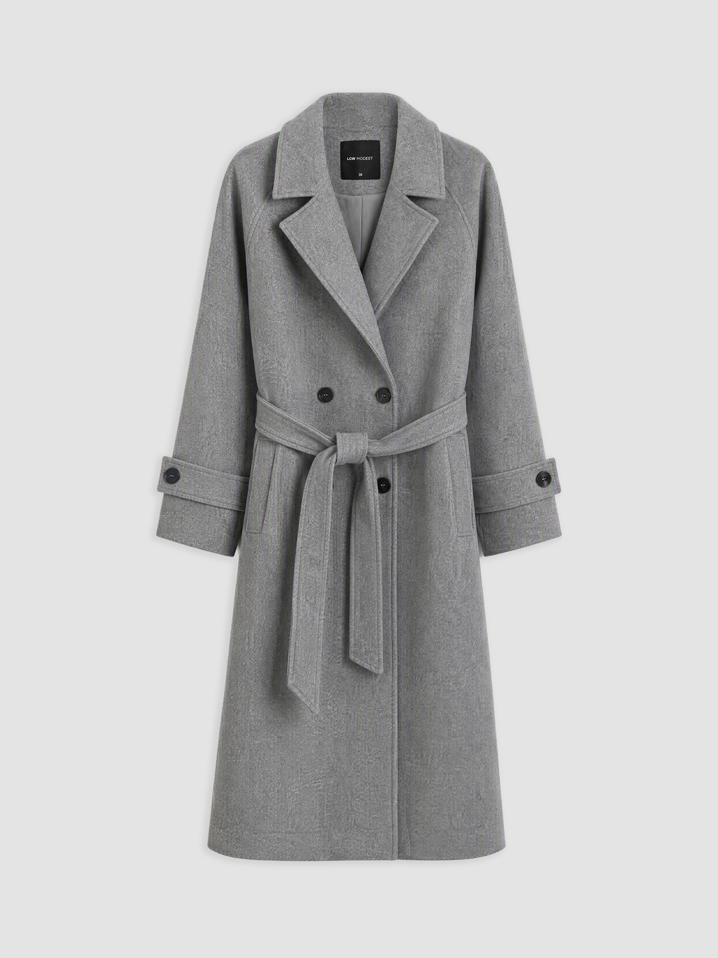 Double Breasted Collar Women's Cachet Overcoat-5