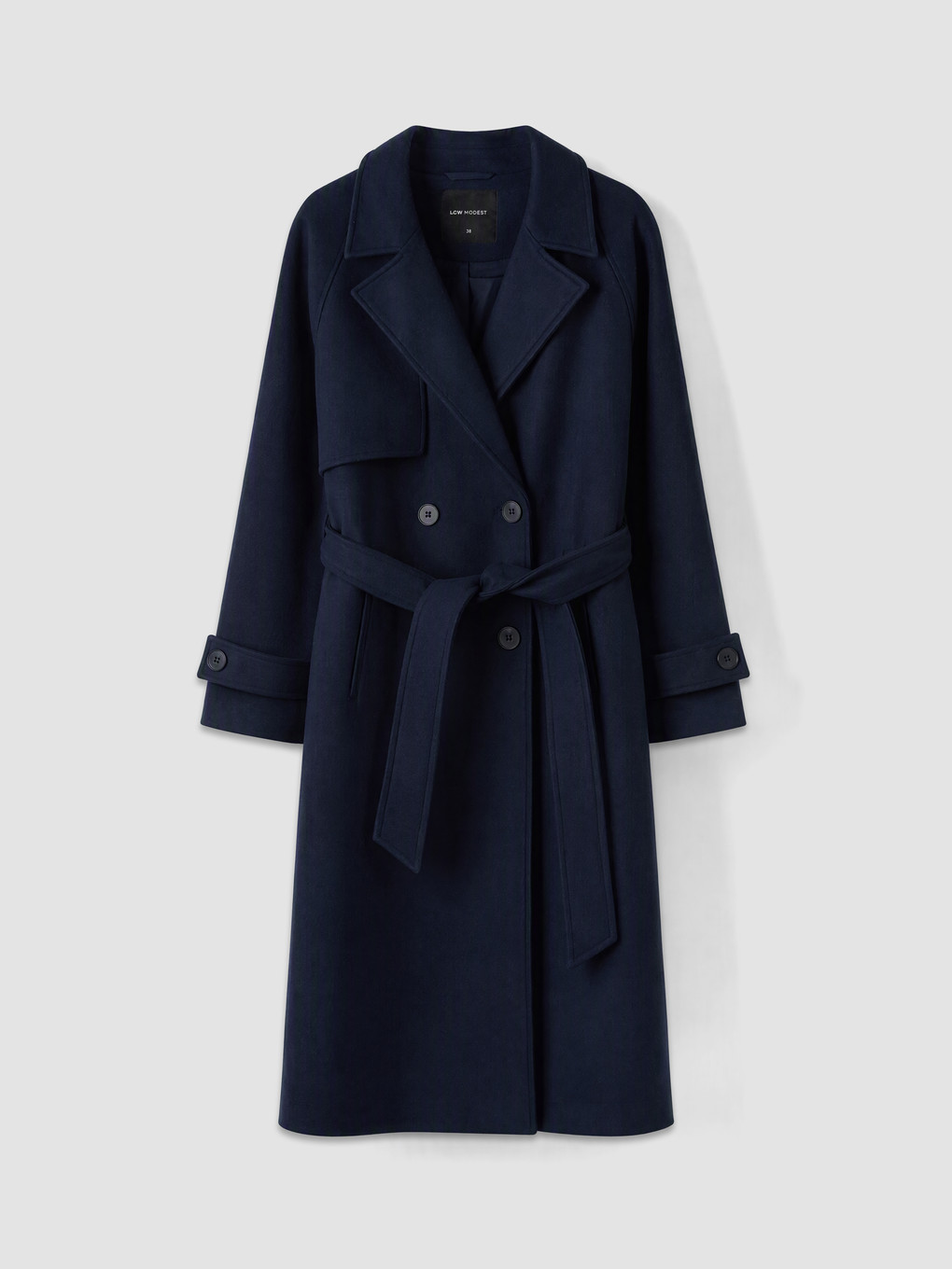 Double Breasted Collar Women's Cachet Overcoat-5
