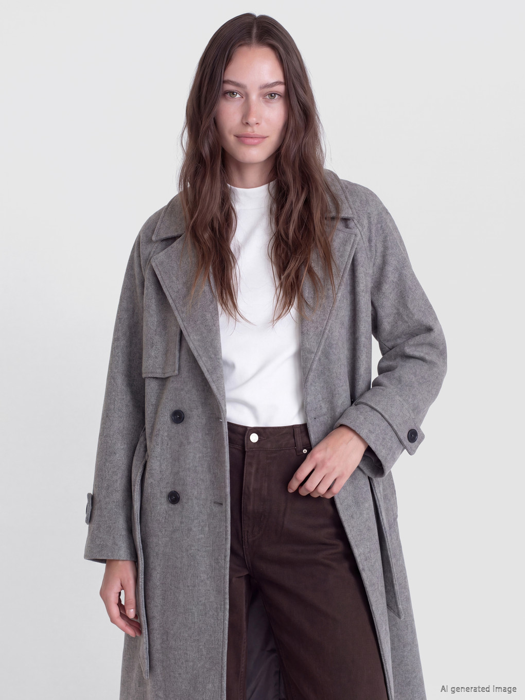 Double Breasted Collar Women's Cachet Overcoat