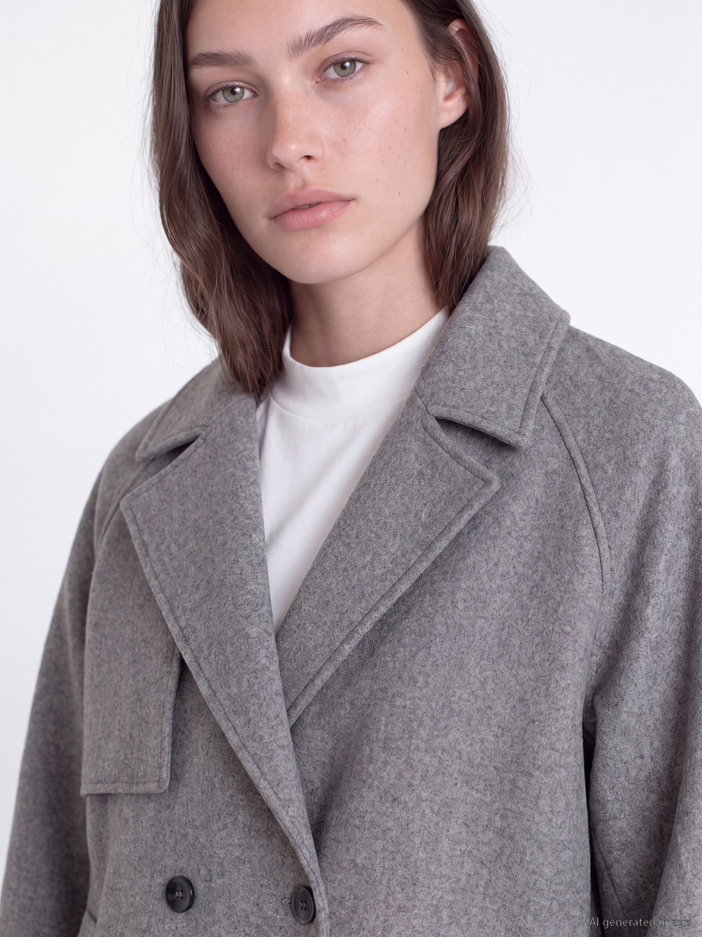 Double Breasted Collar Women's Cachet Overcoat-2