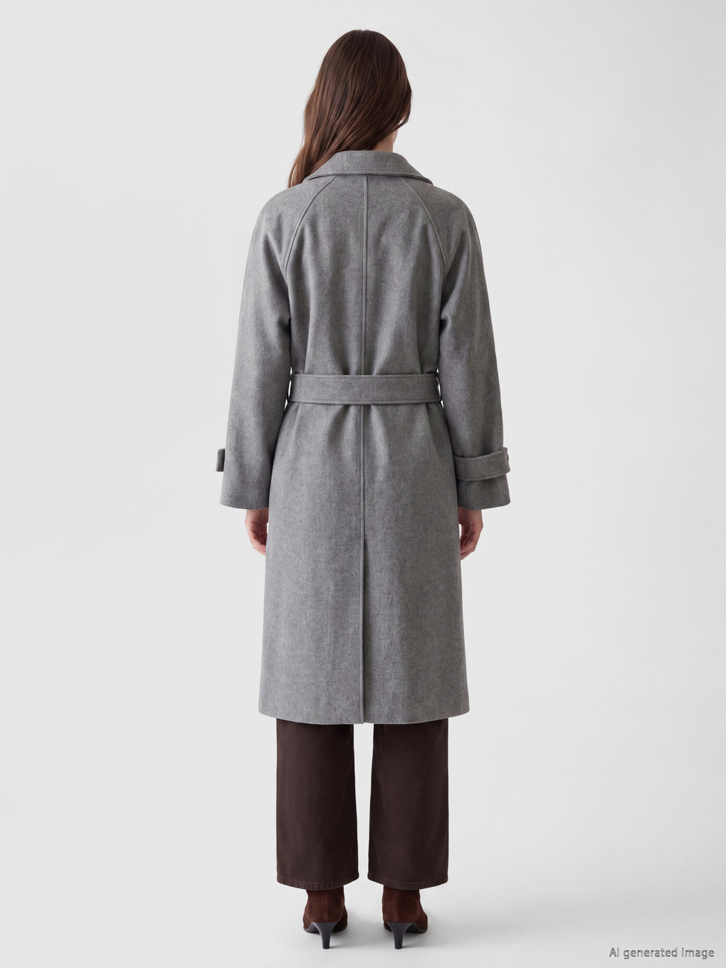 Double Breasted Collar Women's Cachet Overcoat-4