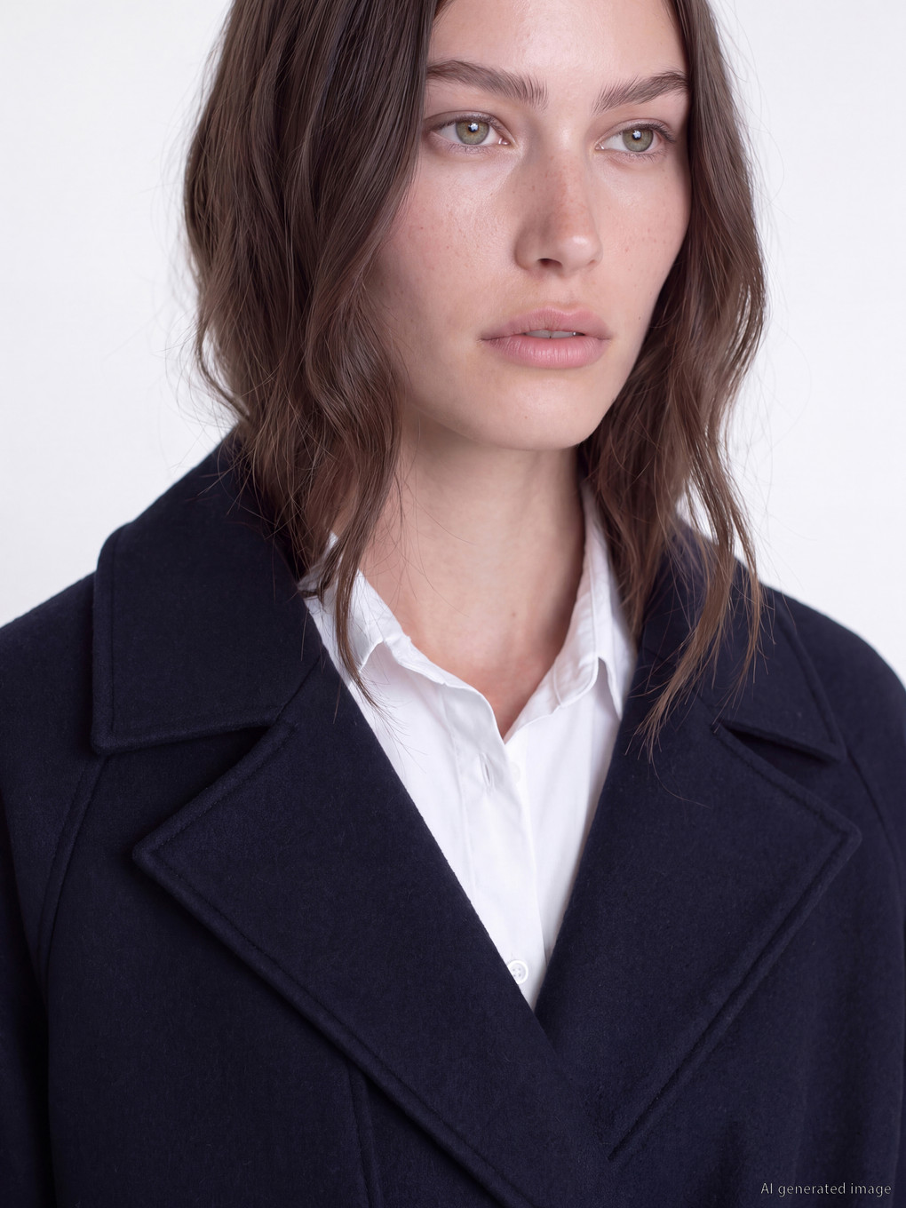 Double Breasted Collar Women's Cachet Overcoat-2