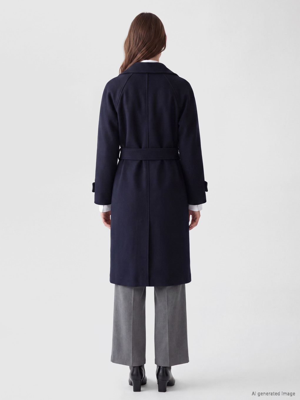 Double Breasted Collar Women's Cachet Overcoat-4