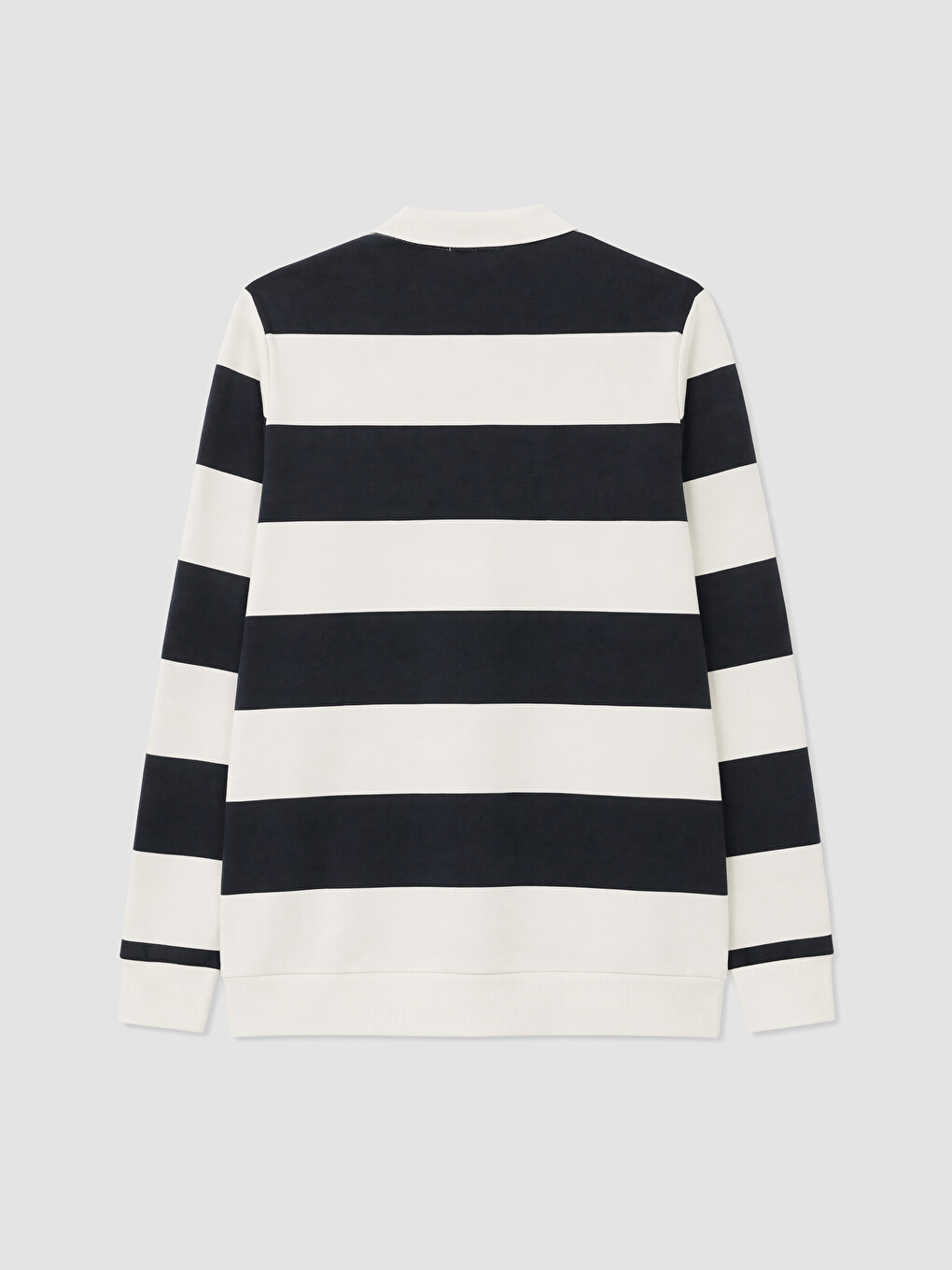 Lacivert Polo Yaka Renk Bloklu Erkek Sweatshirt-5