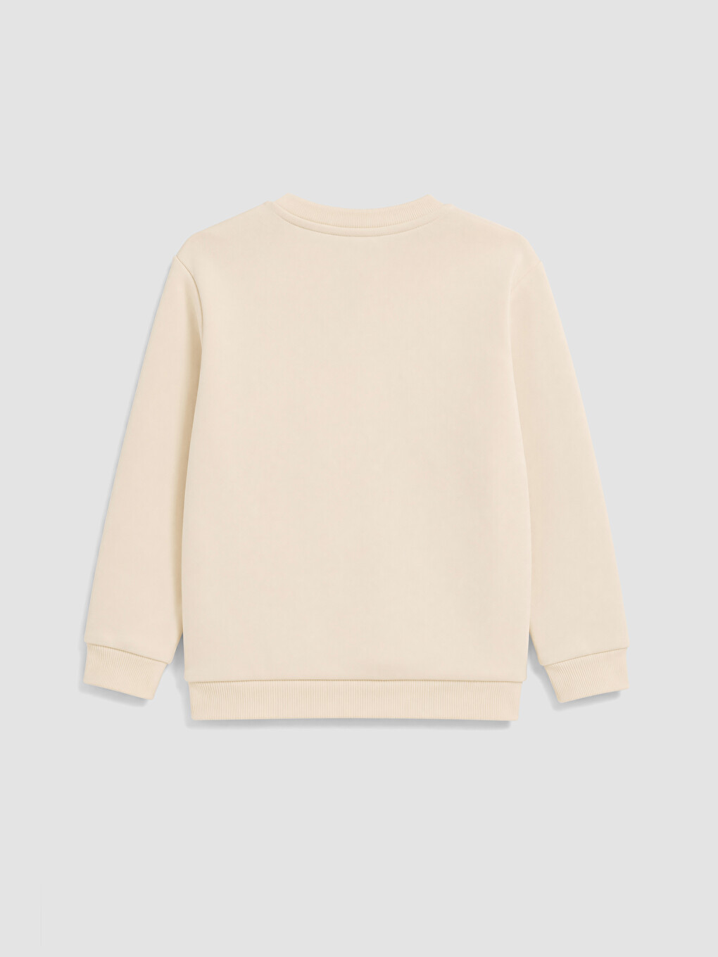 Bej Baskılı Kız Çocuk Kalın Sweatshirt-3