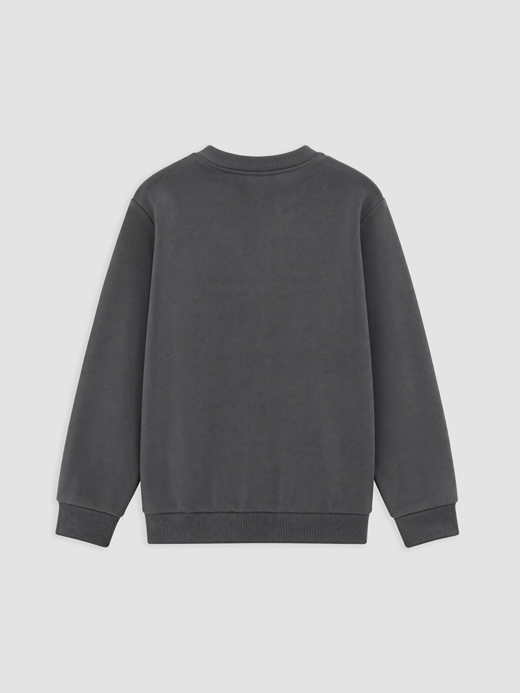 Gri Baskılı Kız Çocuk Kalın Sweatshirt-1