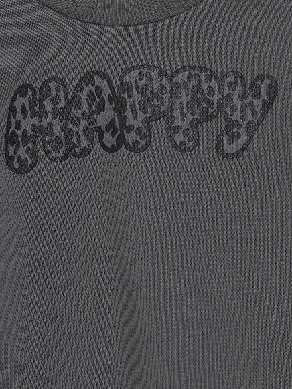 Gri Baskılı Kız Çocuk Kalın Sweatshirt-2