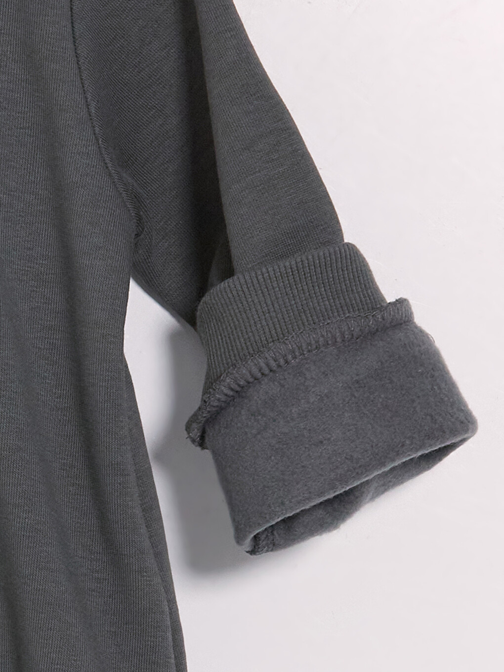 Gri Baskılı Kız Çocuk Kalın Sweatshirt-3