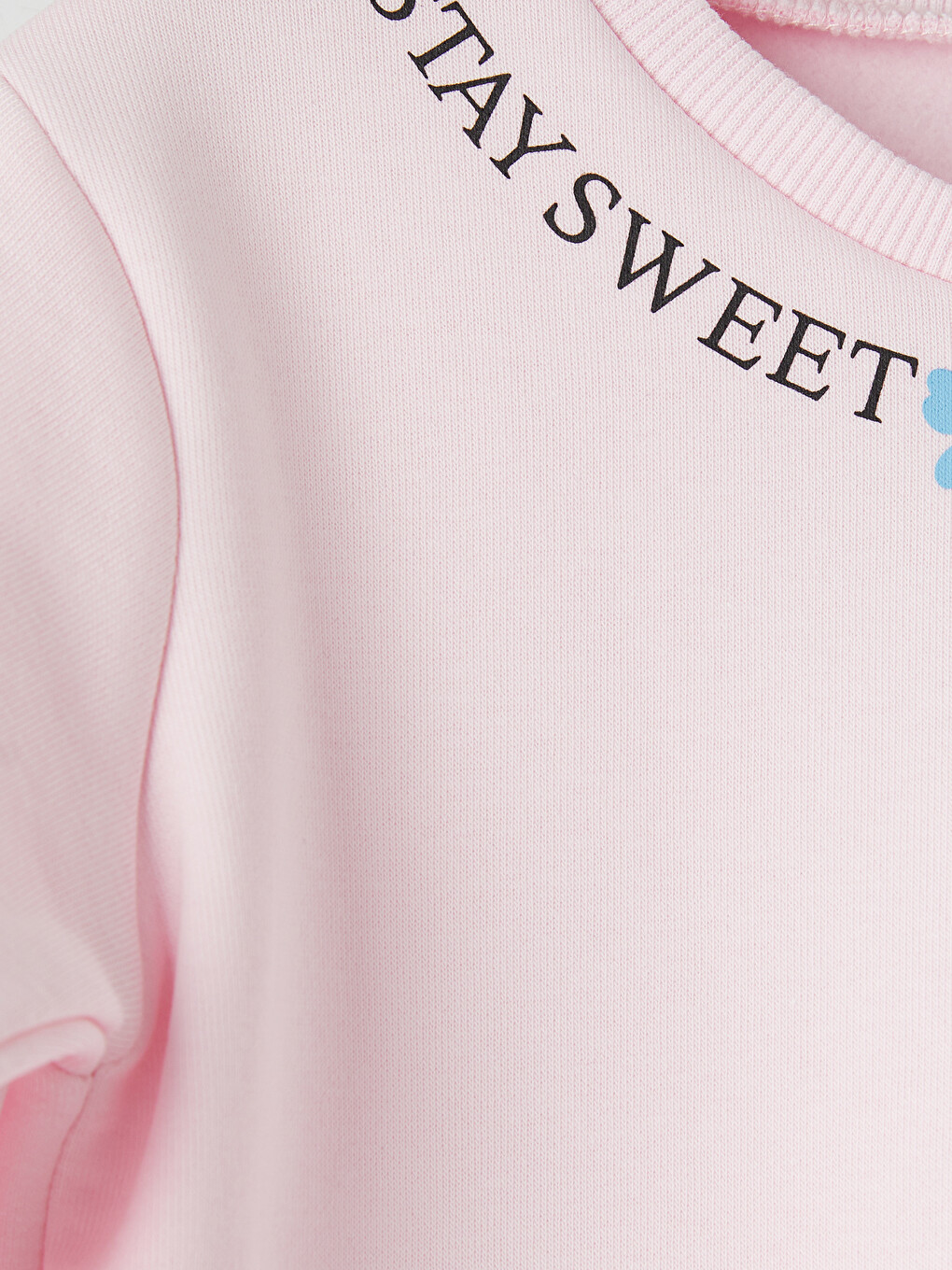 Pembe Baskılı Kız Çocuk Kalın Sweatshirt-1