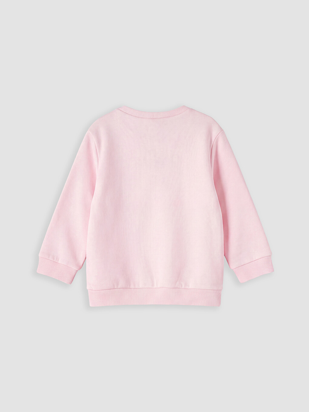 Pembe Baskılı Kız Çocuk Kalın Sweatshirt-2