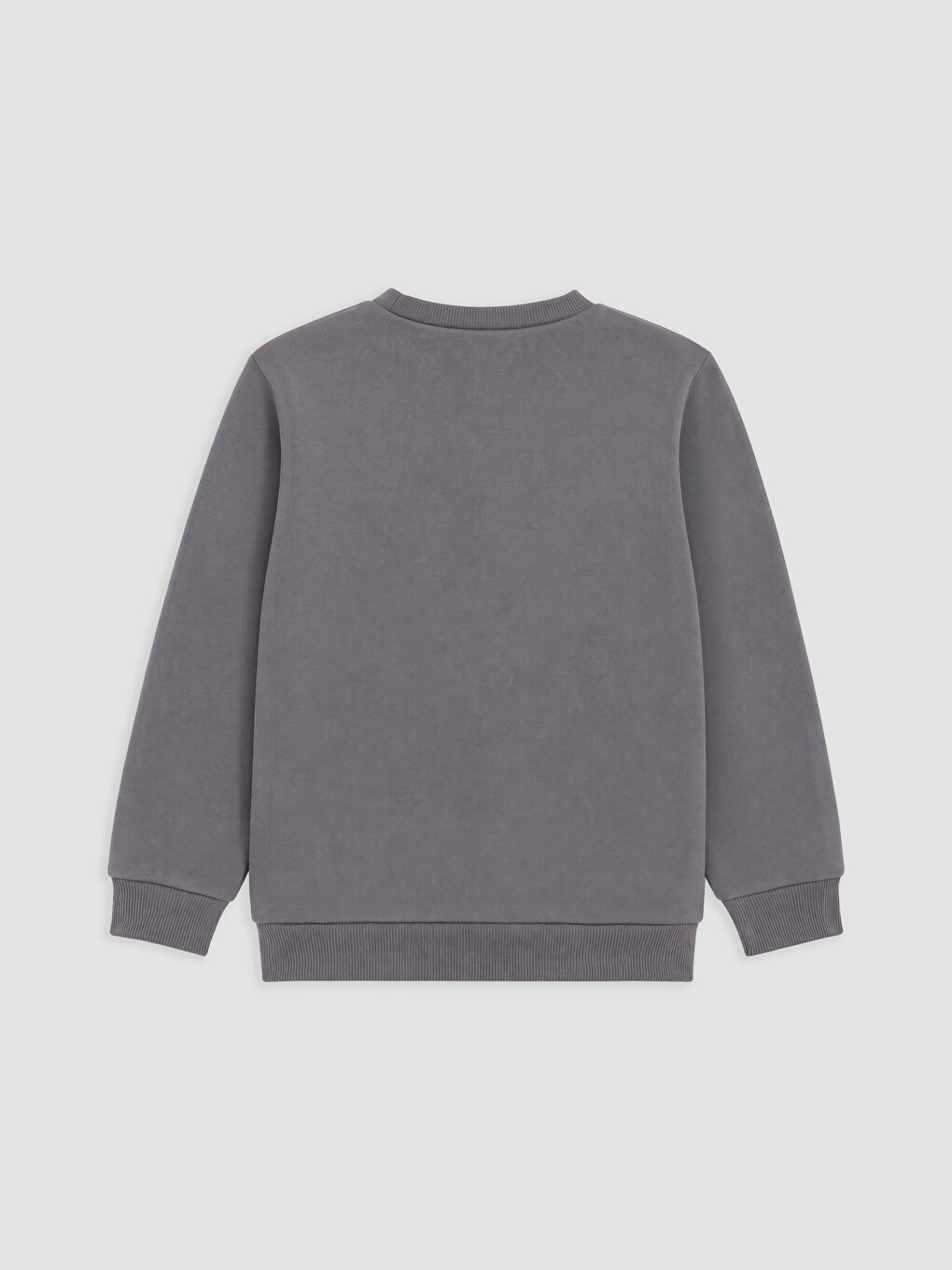 Gri Baskılı Kız Çocuk Kalın Sweatshirt-1