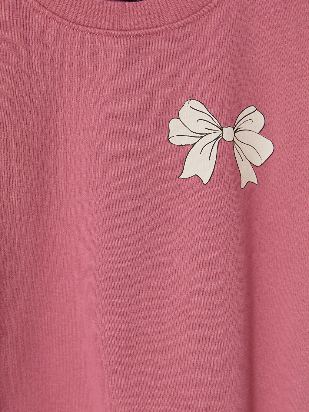 Pembe Baskılı Kız Çocuk Sweatshirt-1
