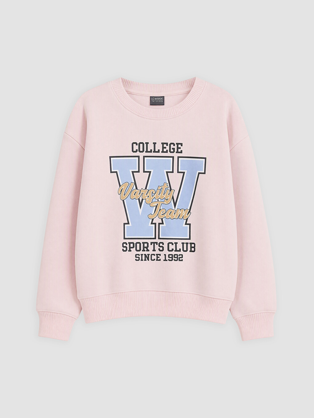 Pembe Baskılı Kız Çocuk Kalın Sweatshirt