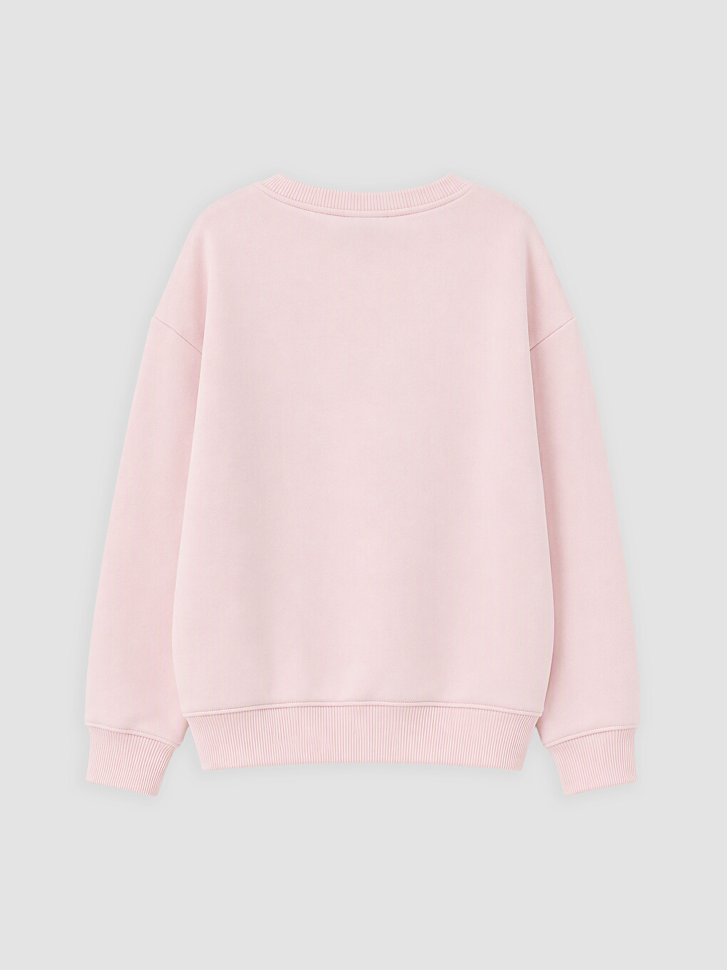 Pembe Baskılı Kız Çocuk Kalın Sweatshirt-1