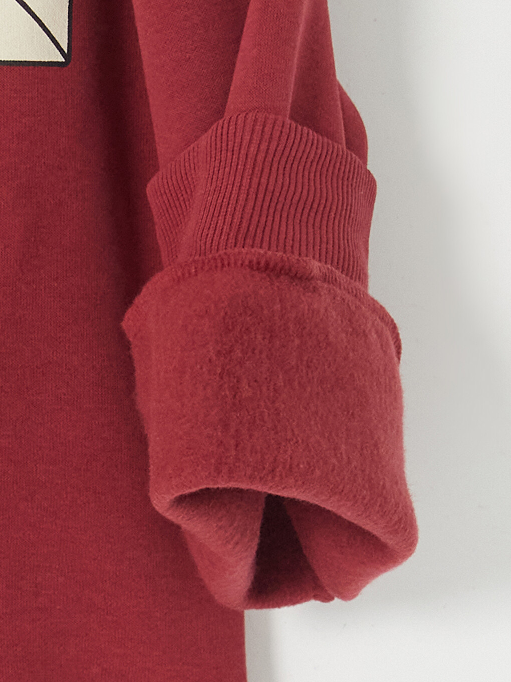 Bordo Baskılı Kız Çocuk Kalın Sweatshirt-2