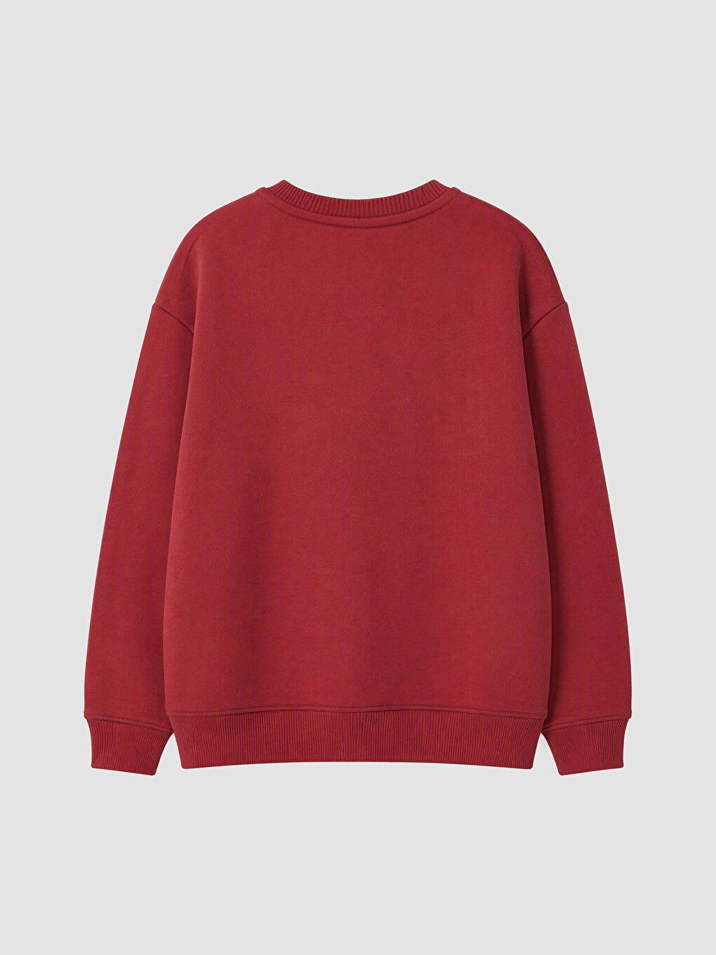 Bordo Baskılı Kız Çocuk Kalın Sweatshirt-3