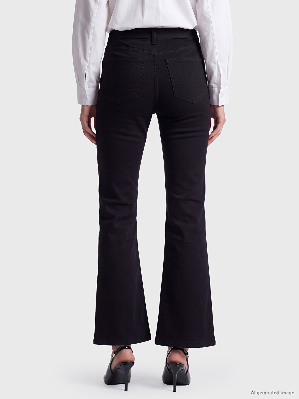 Siyah Kate Flare Jean-3
