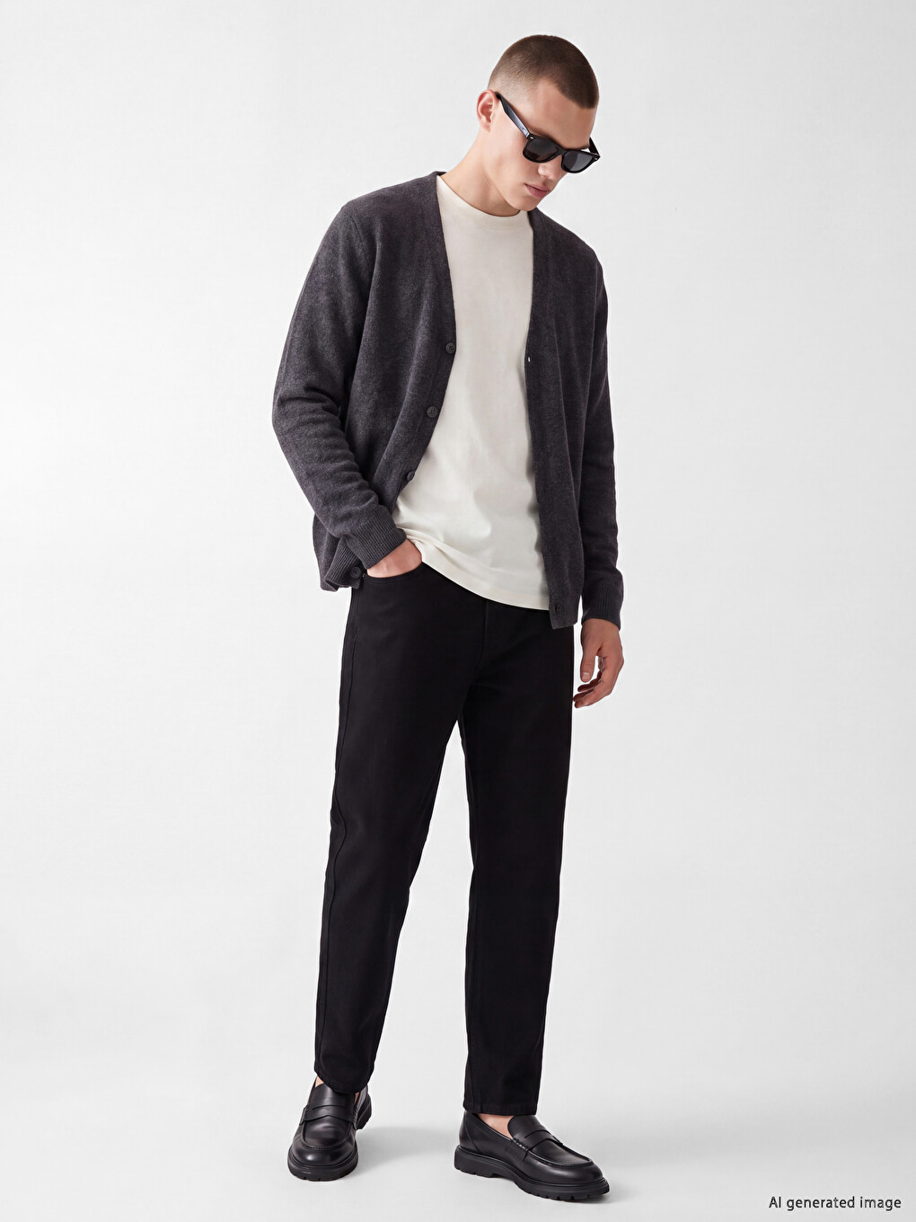 V Neck Men's Knitwear Cardigan-1