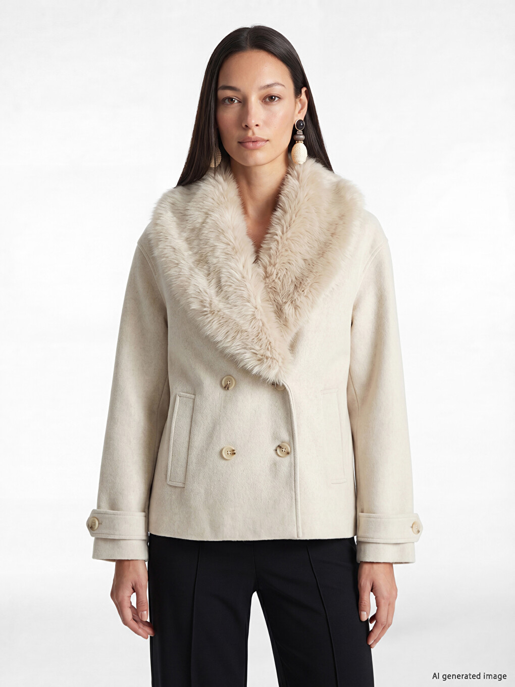 Fur Collar Women's Cachet Coatigan