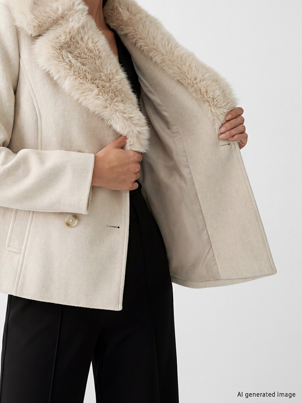 Fur Collar Women's Cachet Coatigan-2