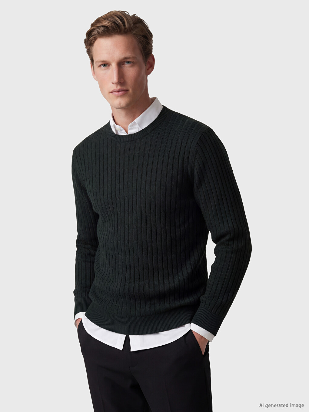 Crew Neck Men's Knitwear Sweater