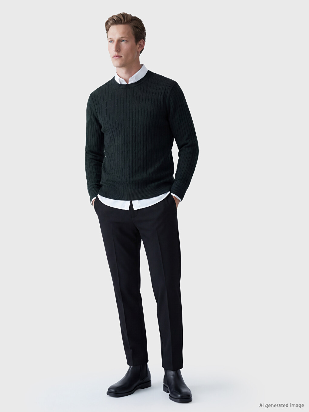 Crew Neck Men's Knitwear Sweater-1
