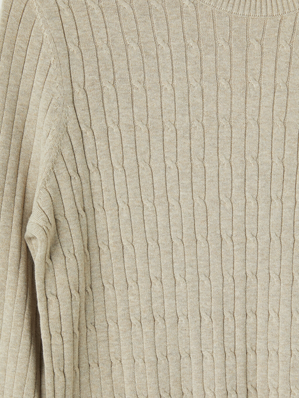 Crew Neck Cable Knit Patterned Men's Knitwear Sweater-6