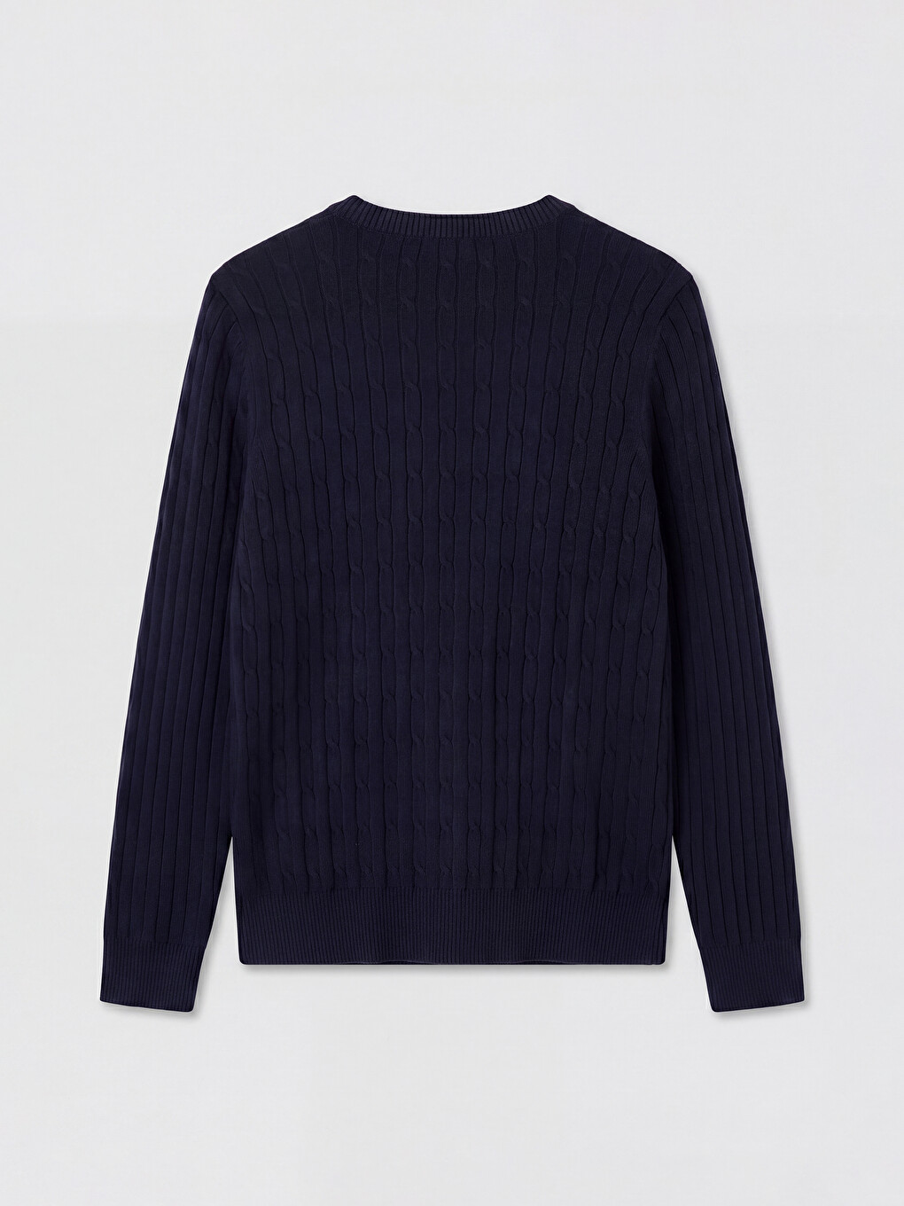 Crew Neck Cable Knit Men's Knitwear Sweater-5