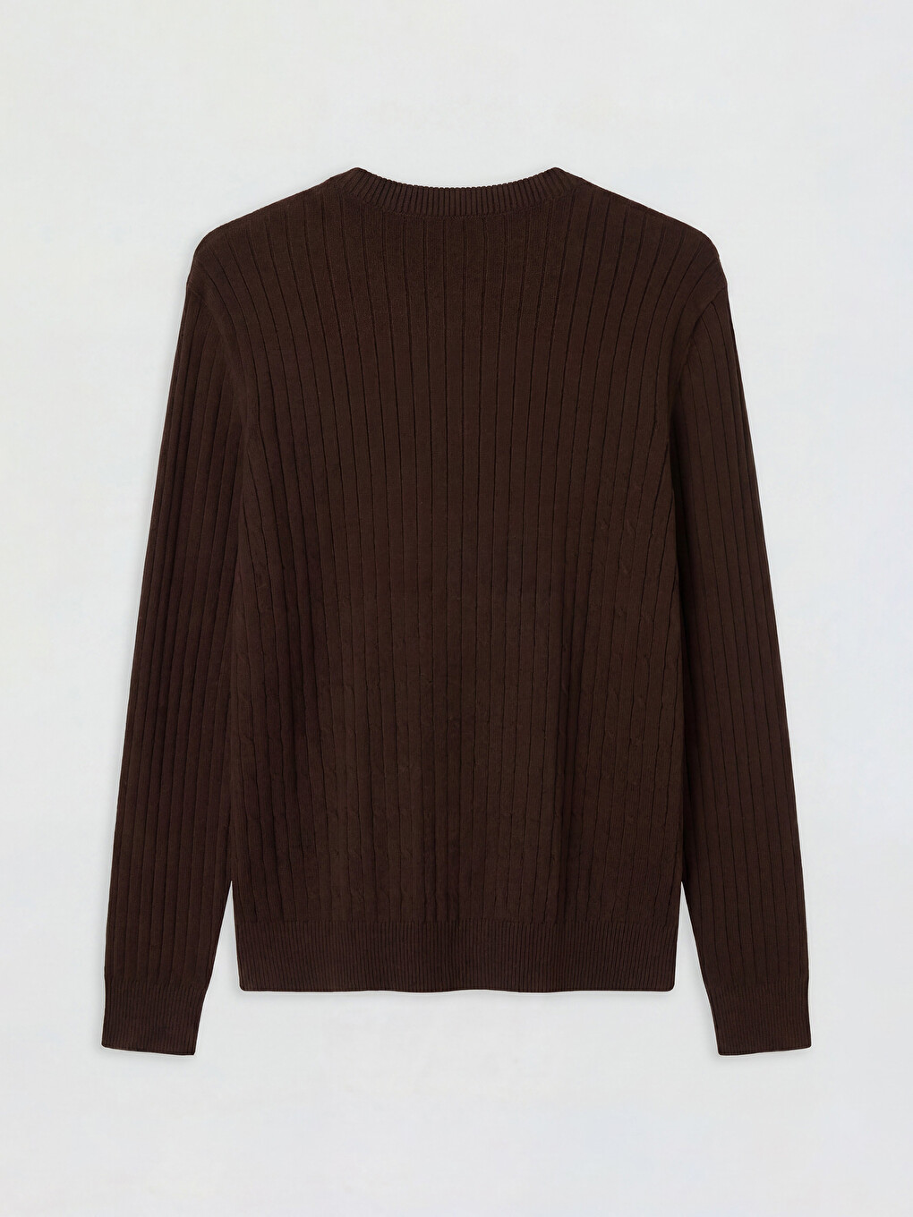 Crew Neck Cable Knit Men's Knitwear Sweater-5