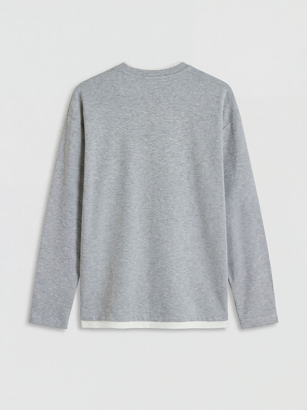 Gri Bisiklet Yaka Erkek Sweatshirt-4