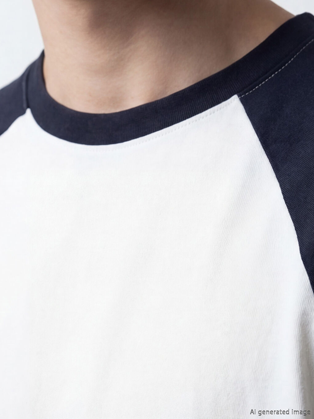 Ekru Bisiklet Yaka Erkek Tişört-2