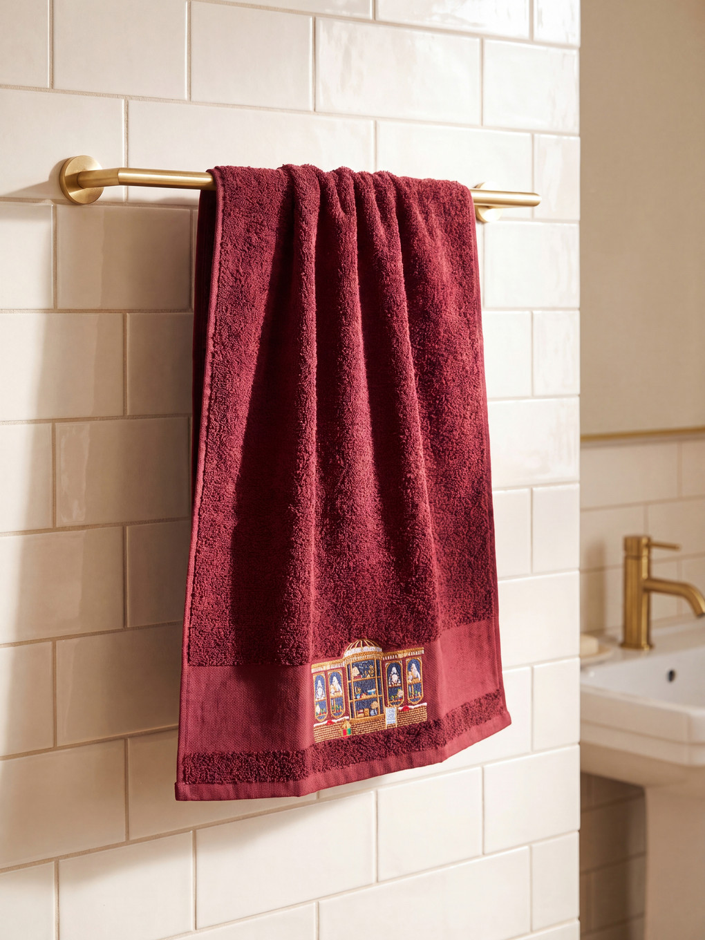 Embroidered Cotton Face Towel 50x80 Cm